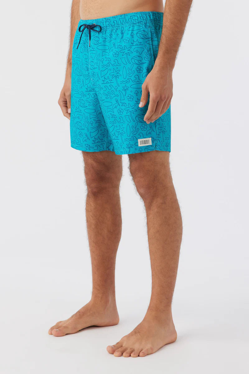 O'Neill Hermosa Print Volley Shorts 17" - Bluebird Mens Boardshorts