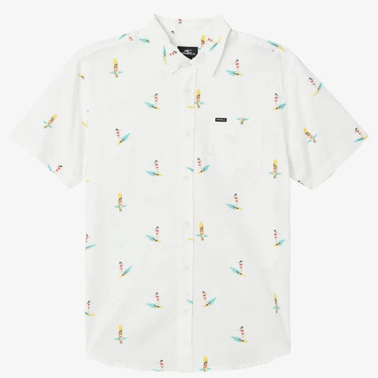 Oneill Oasis Eco Standard Button Down Shirt - White Mens Woven