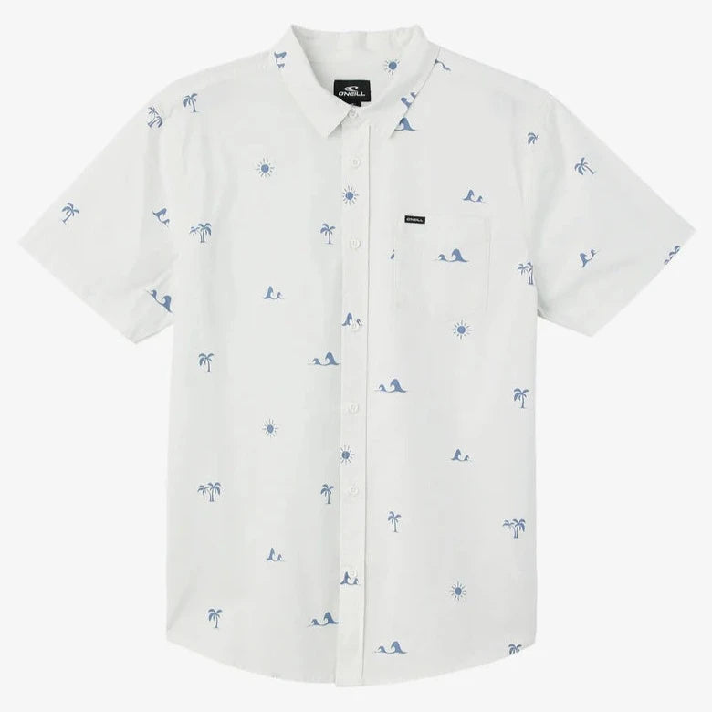 Oneill Quiver Stretch Button Down Shirt - White Natural Mens Shirt