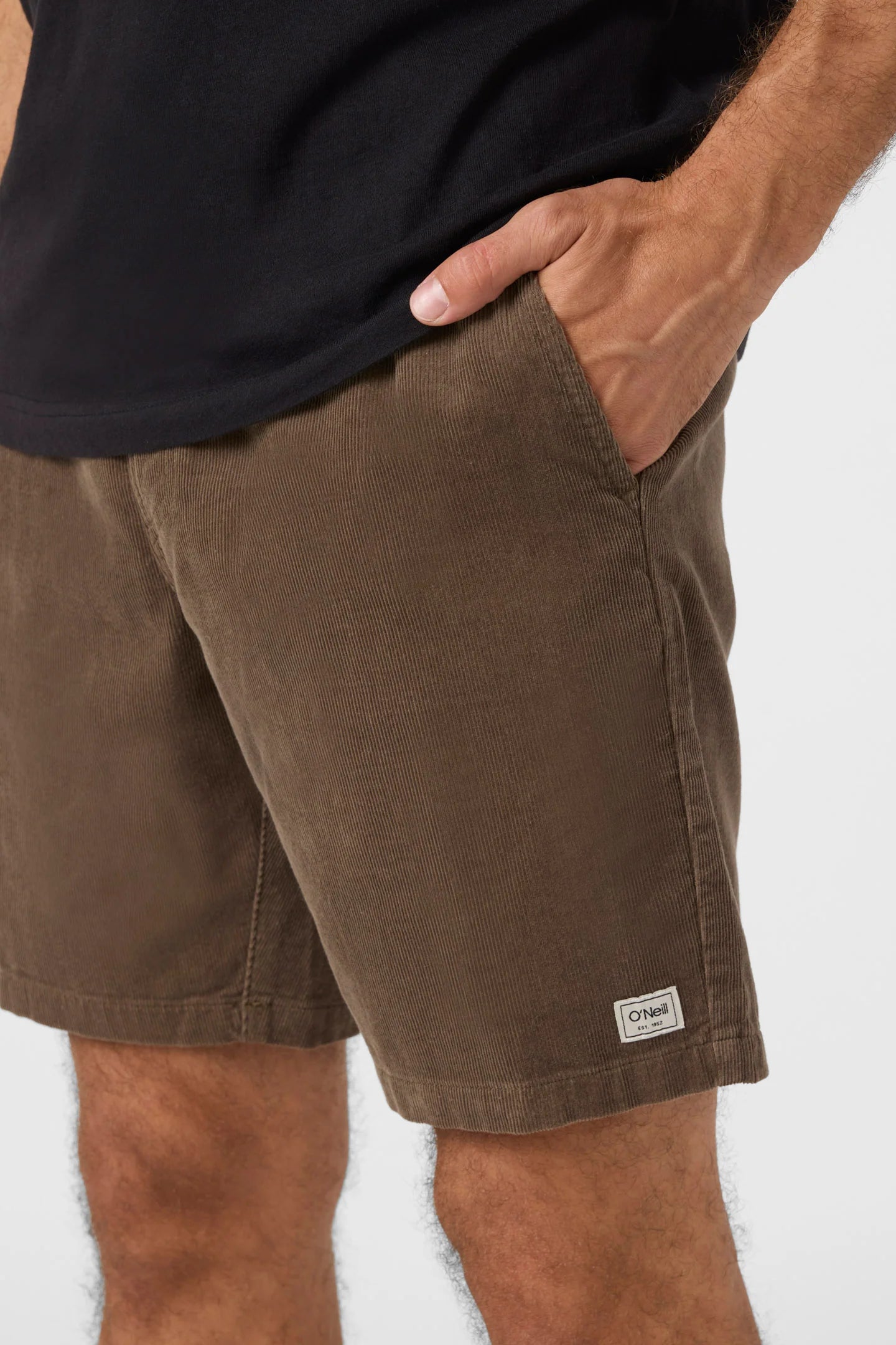 Oneill OG Cord Elastic Waist 18" Shorts - Chocolate Chip Mens Shorts