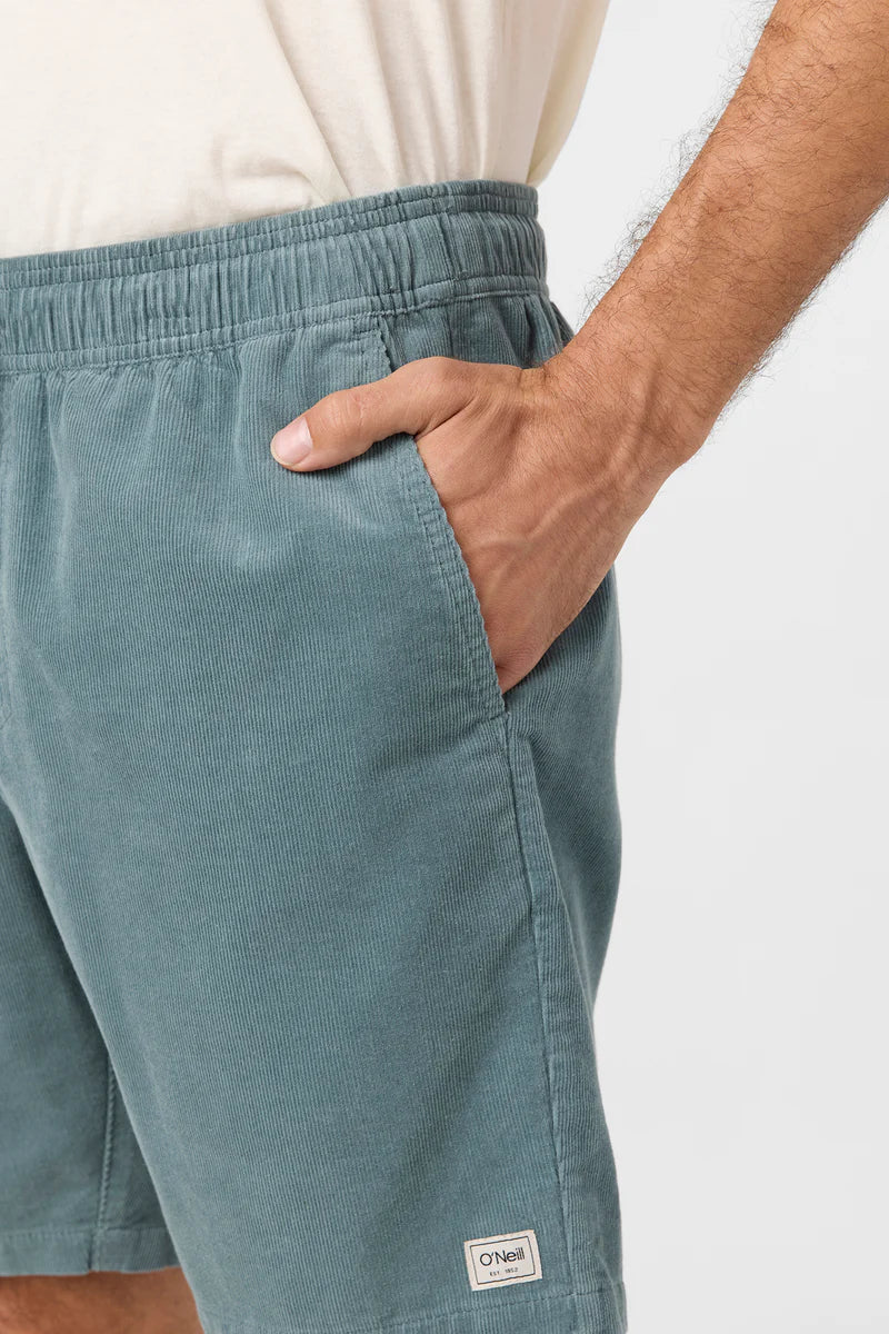 Oneill OG Cord Elastic Waist 18" Shorts - Stormy Sea Mens Shorts