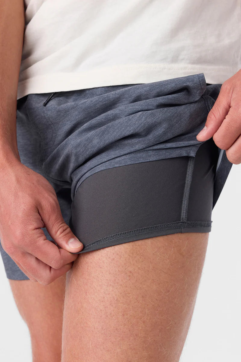 O'Neill Perform Light Lined Elastic Waist Shorts - Heather Graphite Mens Boardshorts