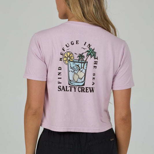 Salty Crew Ocean Spray Women's Crop T Shirt - Pale Orchid Womens T Shirt