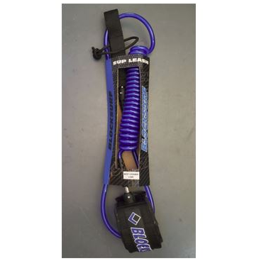 Block Surf Coiled 10ft Sup Leash - Blue Leash