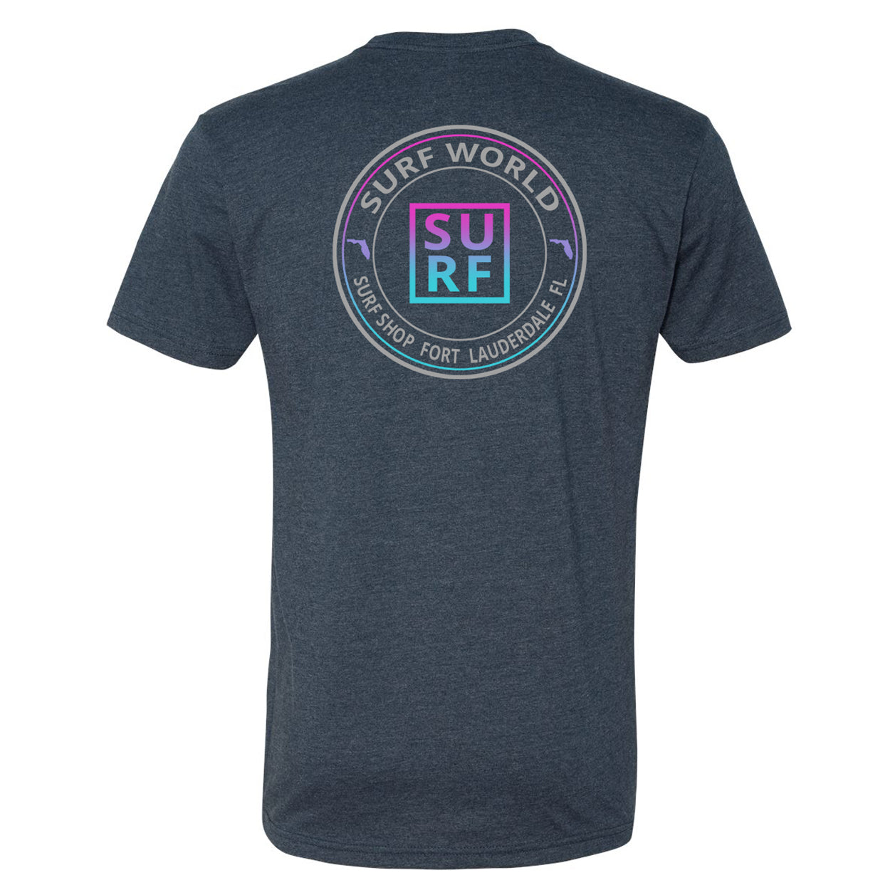 Surf World Surf Block Fade T-Shirt - Navy Heather Mens T Shirt