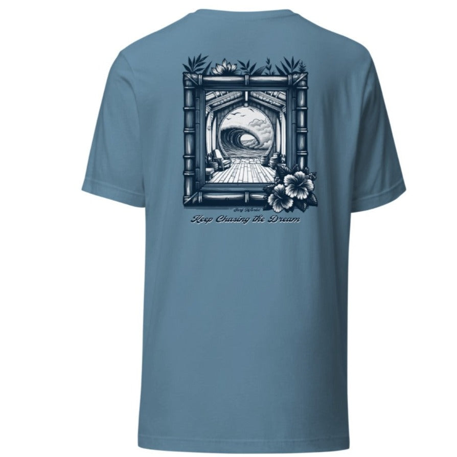 Surf World Keep Chasing The Dream Tee Shirt - Light Steel Blue Mens T Shirt