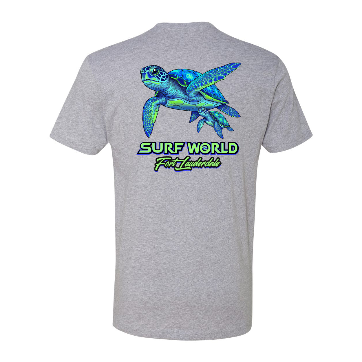 Surf World Bright Turtle Kids T-Shirt - Heather Grey Boys T Shirt