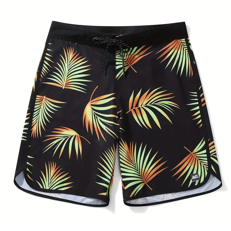 Surf World Fan Palm 19" Boardshorts - Black Mens Boardshorts