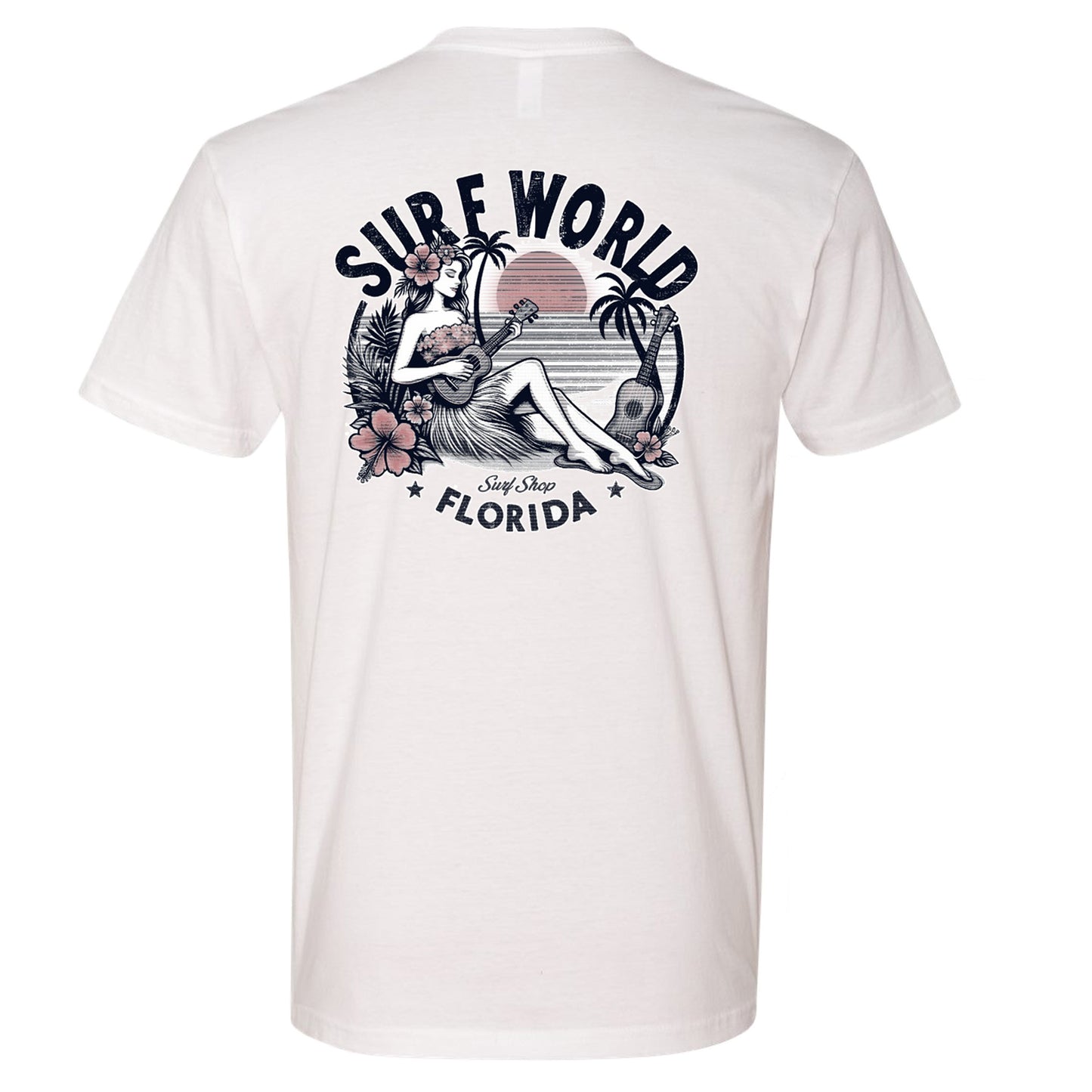 Surf World Leilani Palm Tee Shirt - White Mens T Shirt XXL
