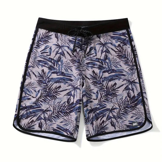Surf World Painted Palms 19" Boardshorts - Black Mauve Blue Mens Boardshorts