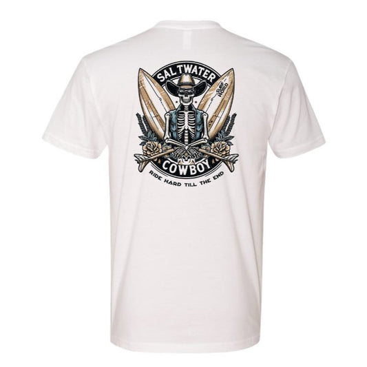 Surf World Salt Water Cowboy Tee - White Mens T Shirt