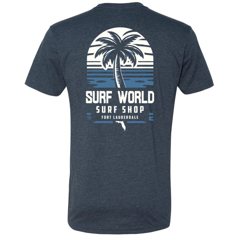 Surf World Solo Palm T-Shirt - Navy Heather Mens T Shirt