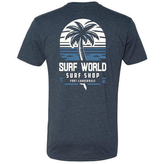 Surf World Solo Palm T-Shirt - Navy Heather Mens T Shirt