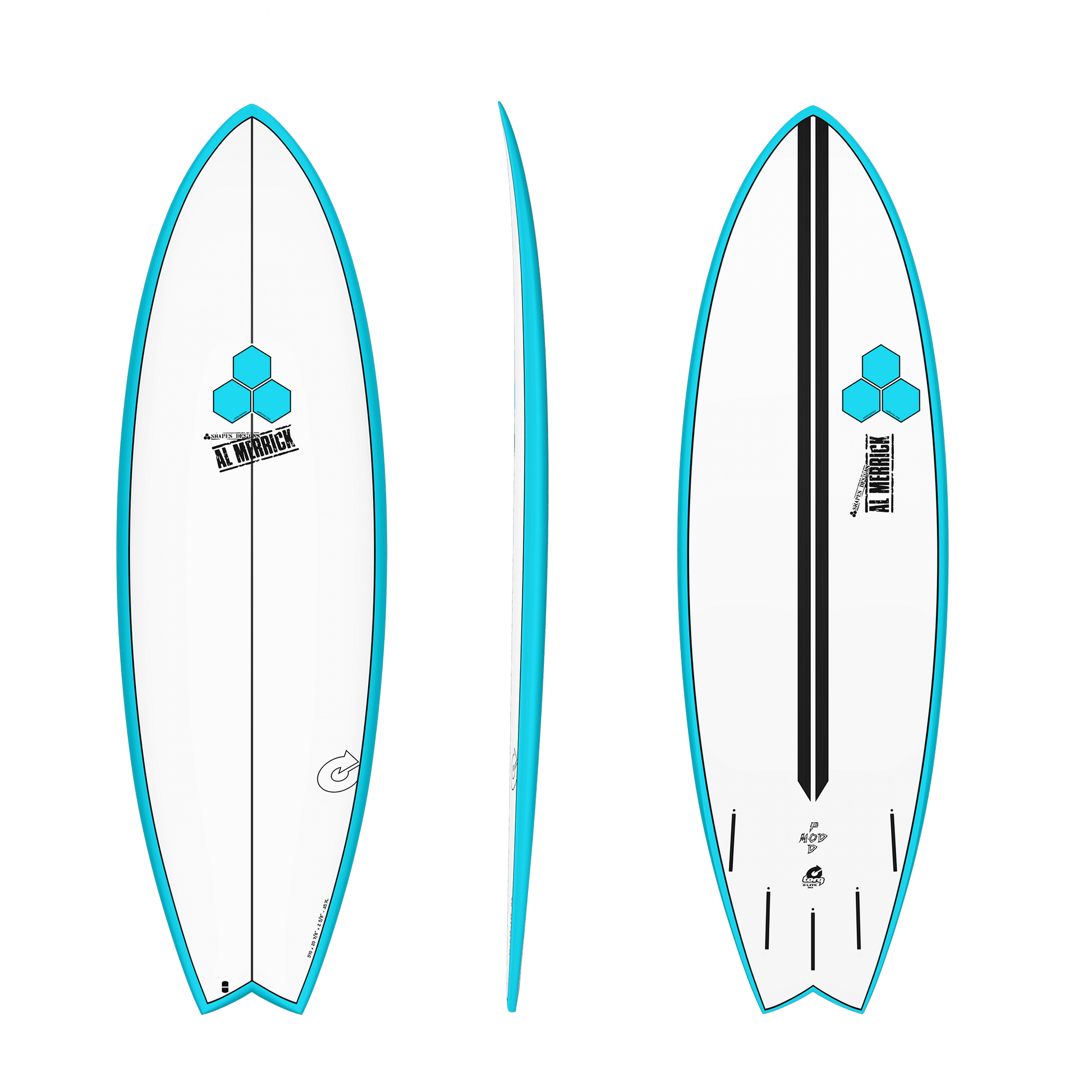 Torq Channel Islands Colab Al Merrick Pod Mod 5'6" Epoxy Surfboard - Blue Rail Surfboard