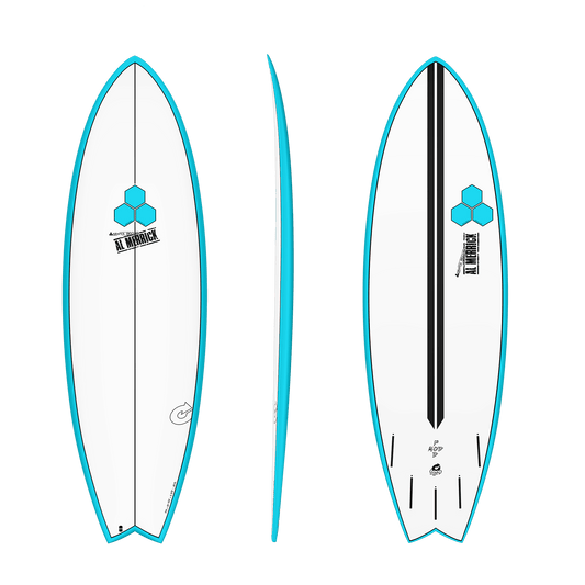 Torq Channel Islands Colab Al Merrick Pod Mod 5'6" Epoxy Surfboard - Blue Rail Surfboard