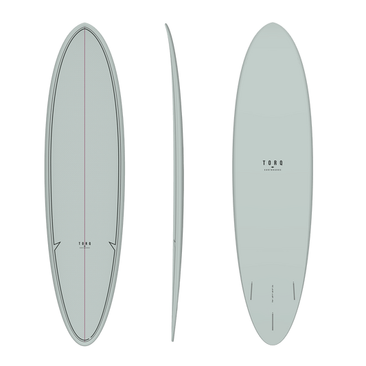 Torq 7'6" Funboard TET Epoxy Surfboard - Classic Grey Green Surfboard