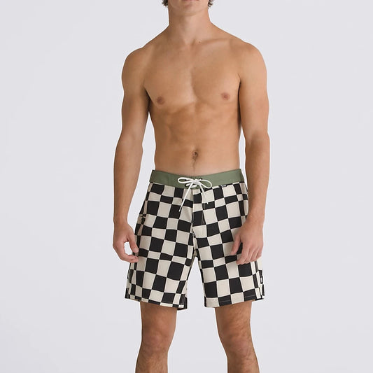 Vans Daily Check Boardshorts - Oatmeal Black Mens Boardshorts