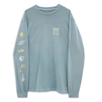 Vans Jank Ditsy Longsleeve Tee Shirt - Dusty Blue Mens Longsleeve Tee