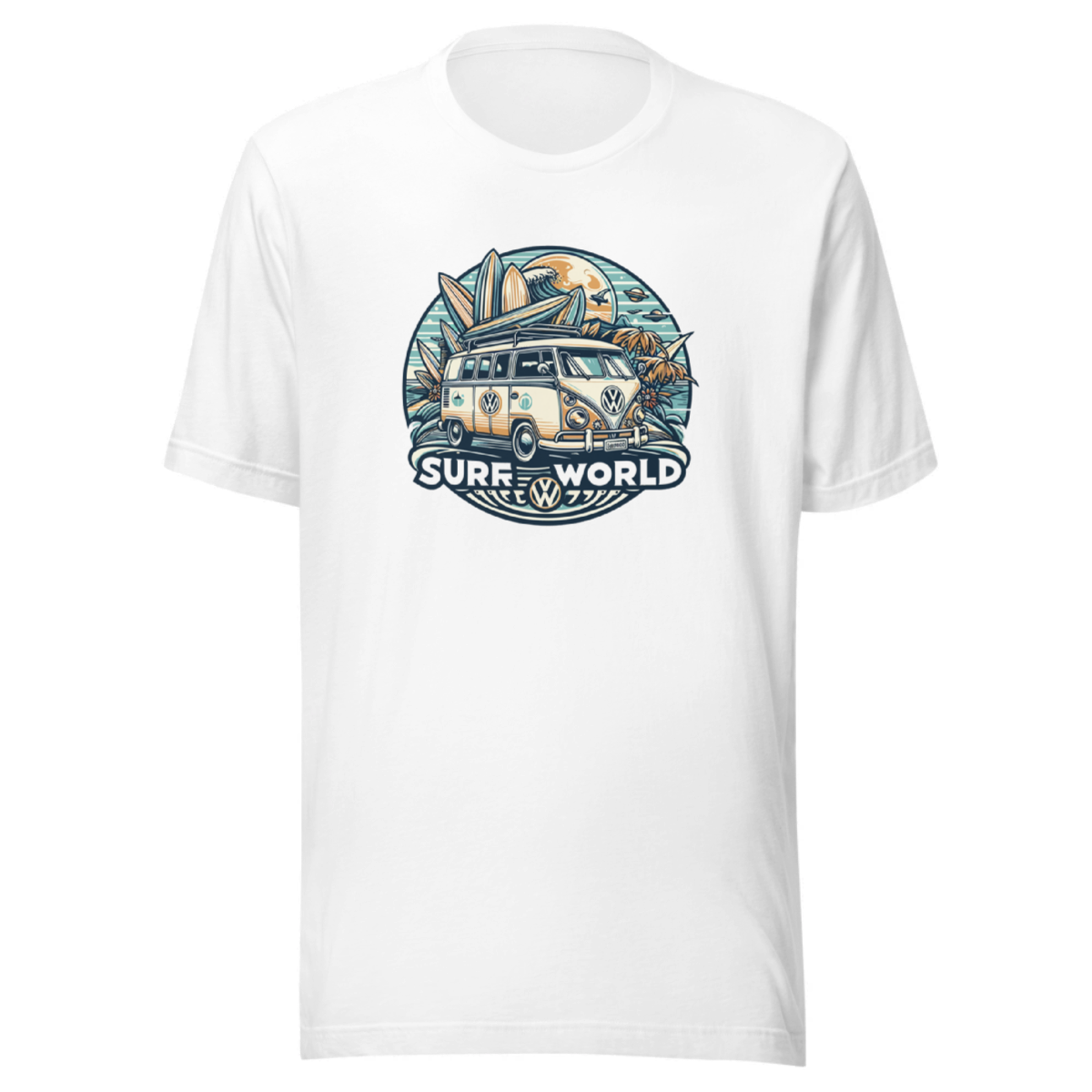 Surf World Iconic VW Bus Surf Tee Shirt Mens T Shirt