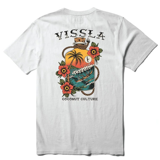 Vissla Coconut Culture SS Premium Pocket Tee - White Mens T Shirt