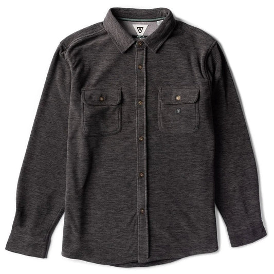 Vissla Eco-Zy LS Polar Flannel - Black Heather Mens Sweater