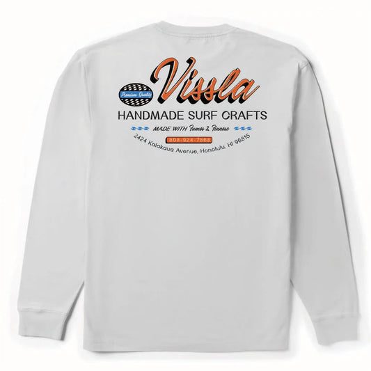 Vissla Handmade Premium LS Mens T Shirt - White Mens T Shirt