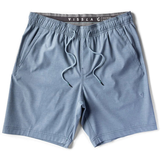 Vissla Hemp No See Em's ECO Elastic Shorts 18" - Slate Blue Mens Shorts