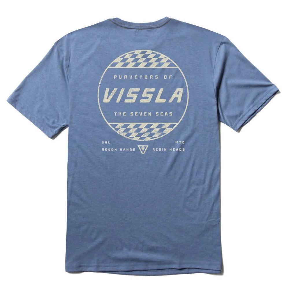 Vissla Rough Hands COMP LITE ECO PERFORMANCE TEE - Blue Heather Mens T Shirt