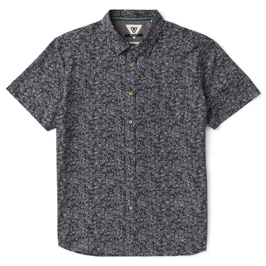 Vissla Sun Garden Eco Woven SS Button Down Shirt - Black Mens Woven Shirt