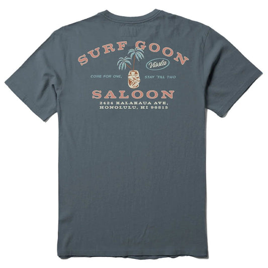 Vissla Surf Goons Saloon SS Premium Pocket Tee - Graphite Mens T Shirt