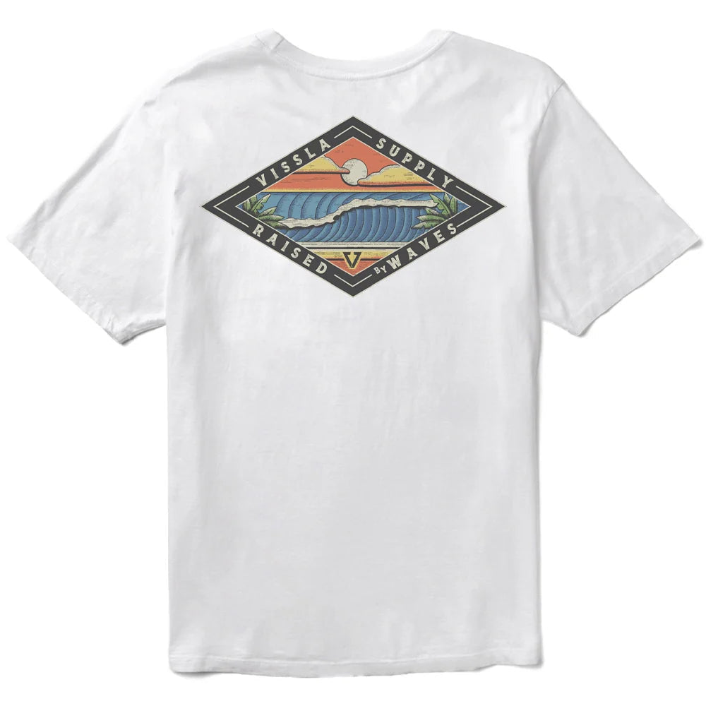 Vissla Wave Chasers Premium Pocket Tee - White Mens T Shirt
