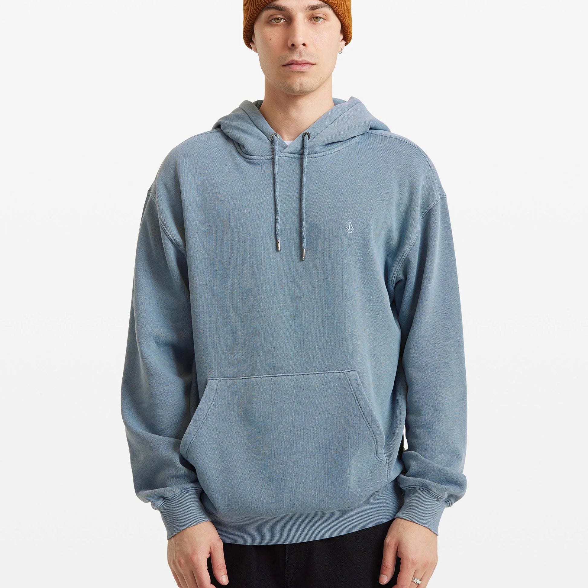 Volcom Single Stone Pullover Hoodie - blue wash mens hoodie