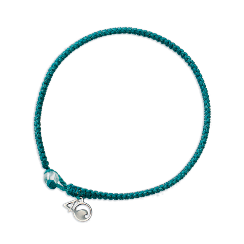 4Ocean braided bracelet White Sided Dolphin - Teal Jewelry