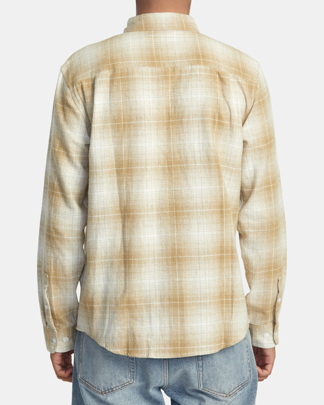 RVCA Day Shift Flannel Long Sleeve - Khaki Mens Woven Shirt