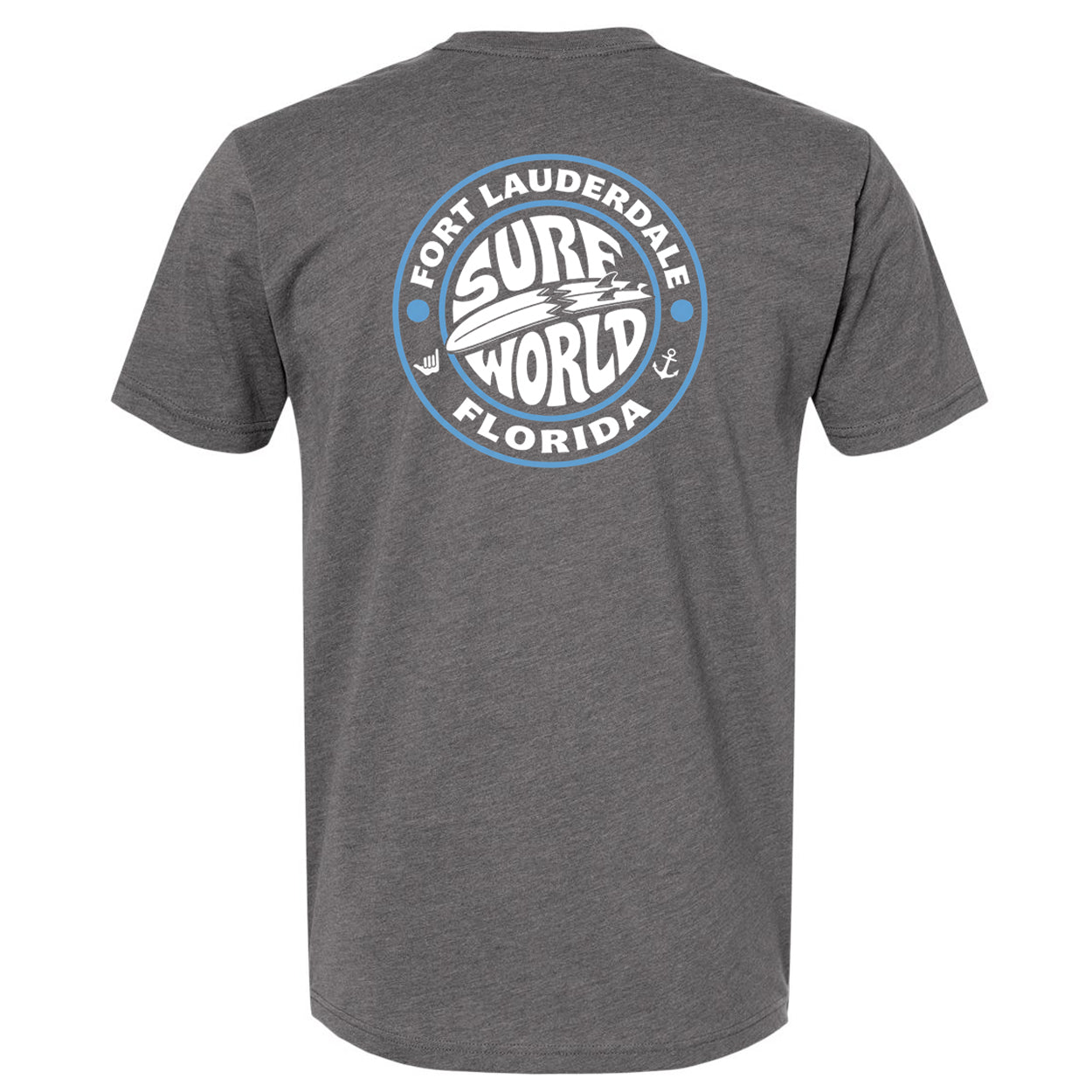 Surf World Busted Sticker Tee - Deep Heather Grey Mens T Shirt
