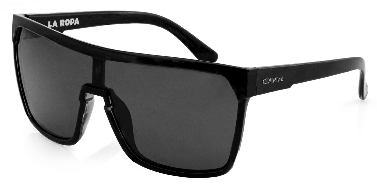 Carve La Ropa Polarized Sunglasses - Gloss Black - Tort Sunglasses