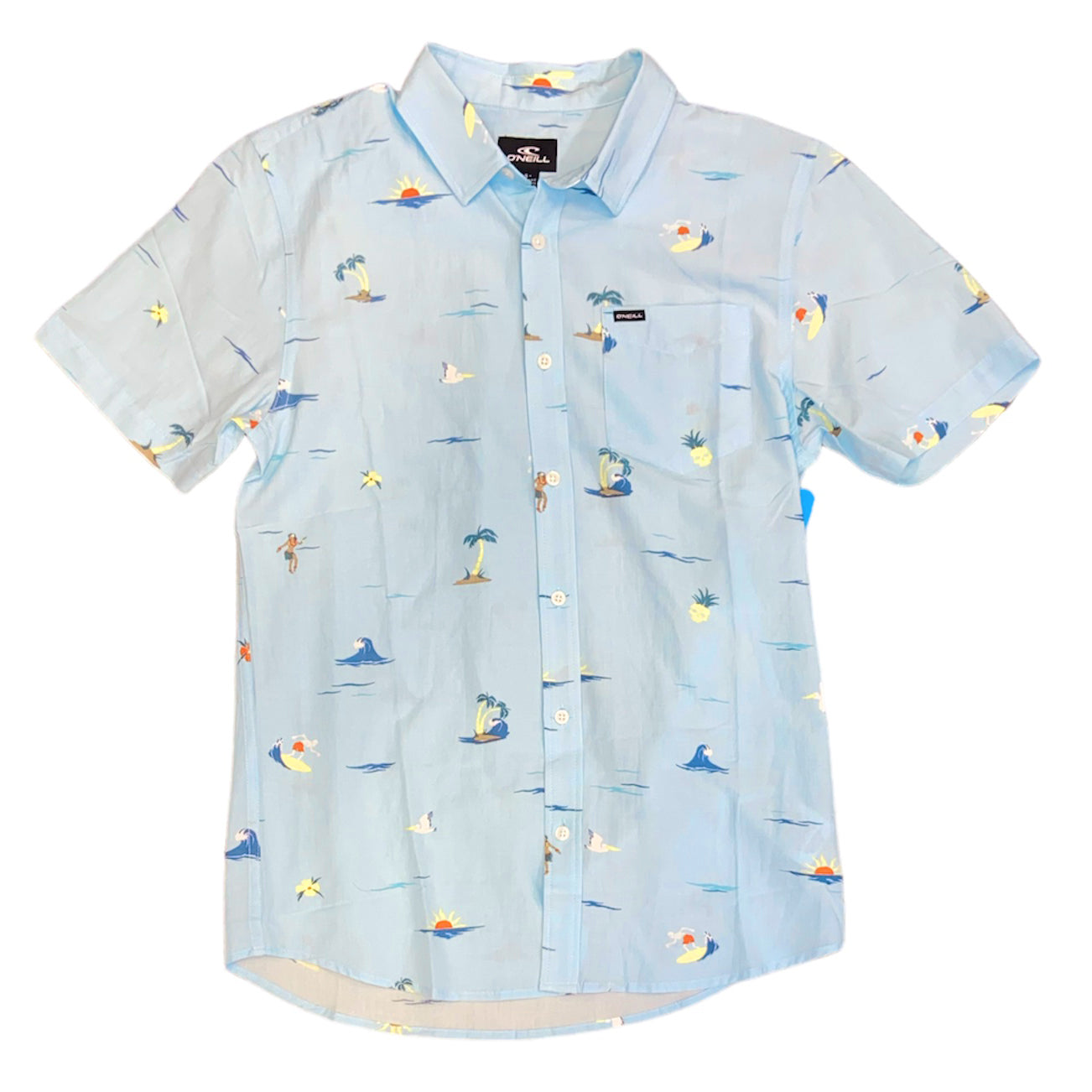 Oneill Oasis Eco Modern Button Down Shirt - Sky Blue Mens Woven