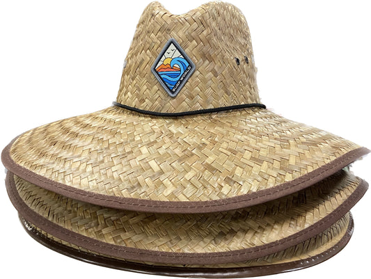 Surf World Diamond Waves Lifeguard Hat - Natural Lifeguard Hat Diamond Waves