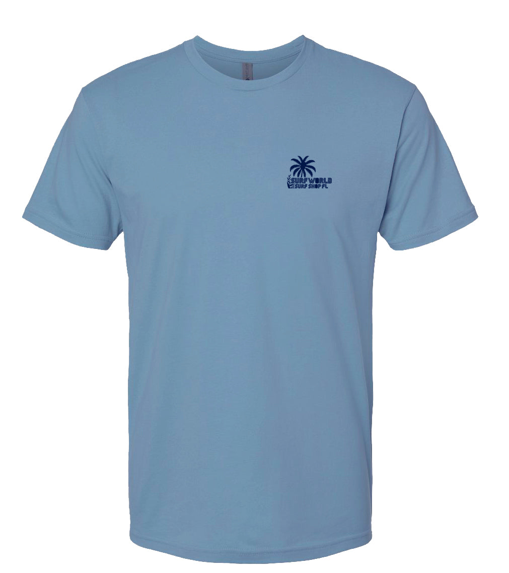 Surf World Keep Chasing The Dream Tee Shirt - Light Steel Blue Mens T Shirt