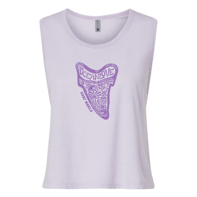 Surf World Ocean Love Women's Muscle Tank - Light Purple Womens T Shirt