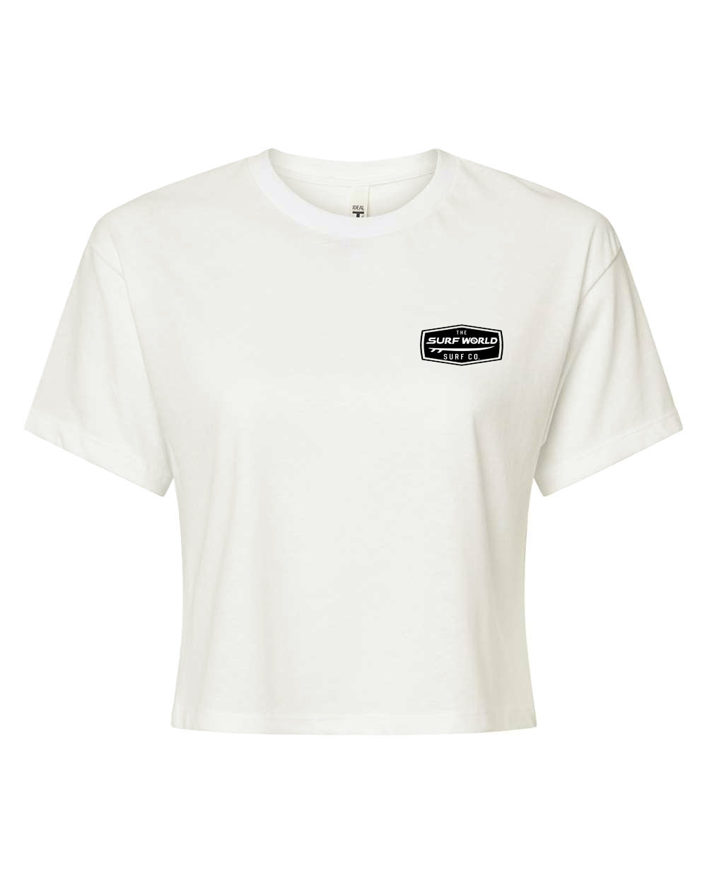 Surf World Double Palms Crop Tee - Off White Womens T Shirt
