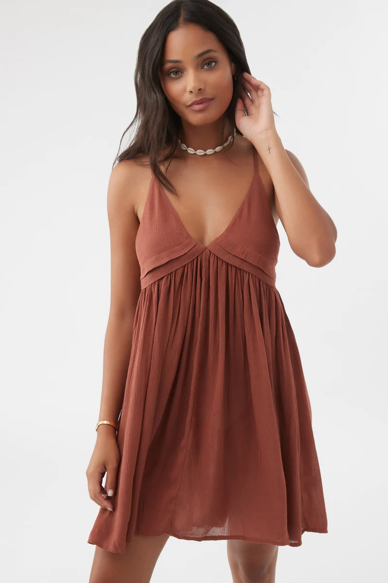 Oneill Saltwater Solids Avery Dress - Rustic Brown Dress