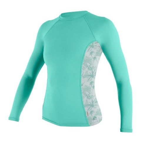 O'Neill Women's LS Side Print UPF 50+ Sun Shirt 5406S - Mint Womens Rashguard