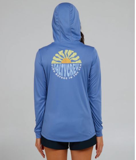 Salty Crew Sun Days Hooded Sun-shirt UPF50 - Blue Dusk Womens Rashguard