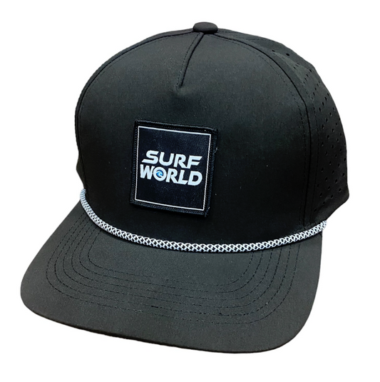 Surf World Performance Snap Back Hat - Black / Grey / White Hats Black Box Hat