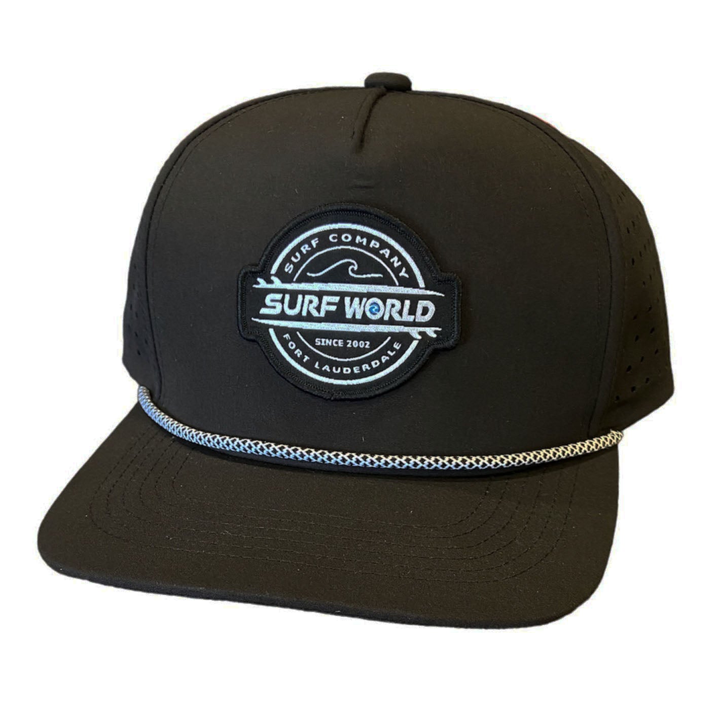 Surf World Performance Snap Back Hat - Black / Grey / White Hats Black Double Boards