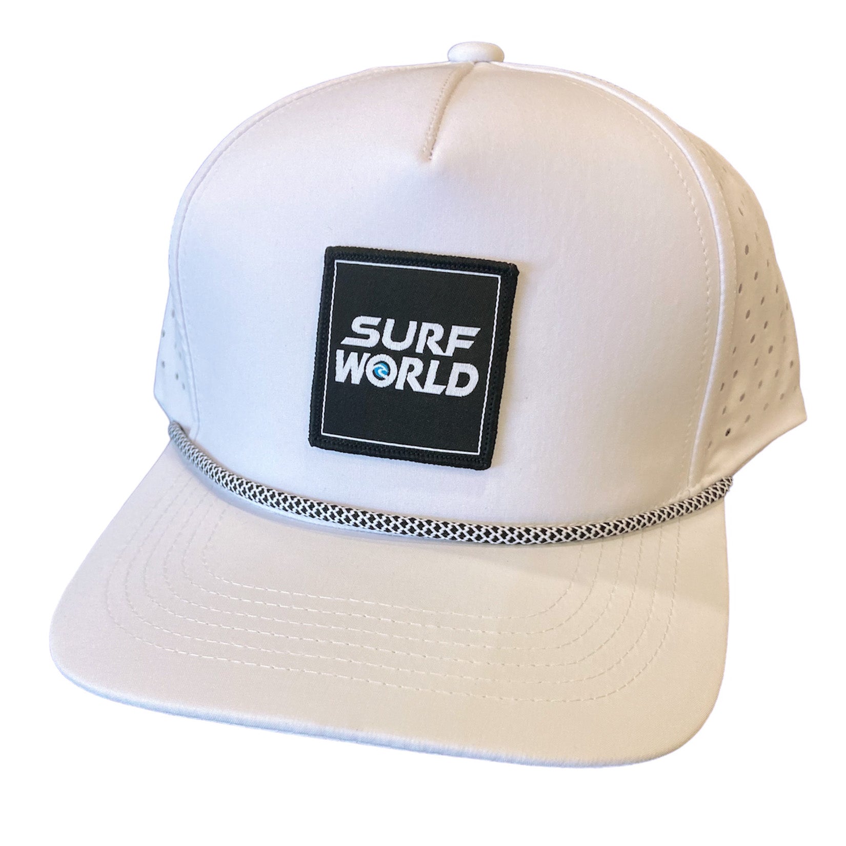 Surf World Performance Snap Back Hat - Black / Grey / White Hats White Black Box