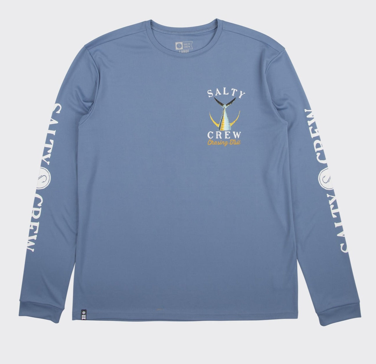 Salty Crew Tailed Tech Mens LS Sunshirt UPF 50+ - Marine Blue Rashguard Sun Protection