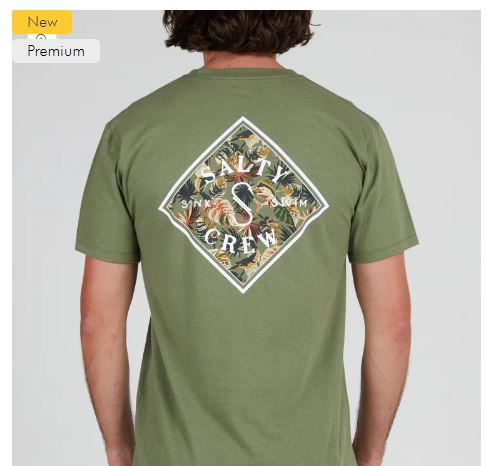 Salty Crew Tippet Shores Premium SS Tee - Sage Green Mens T Shirt