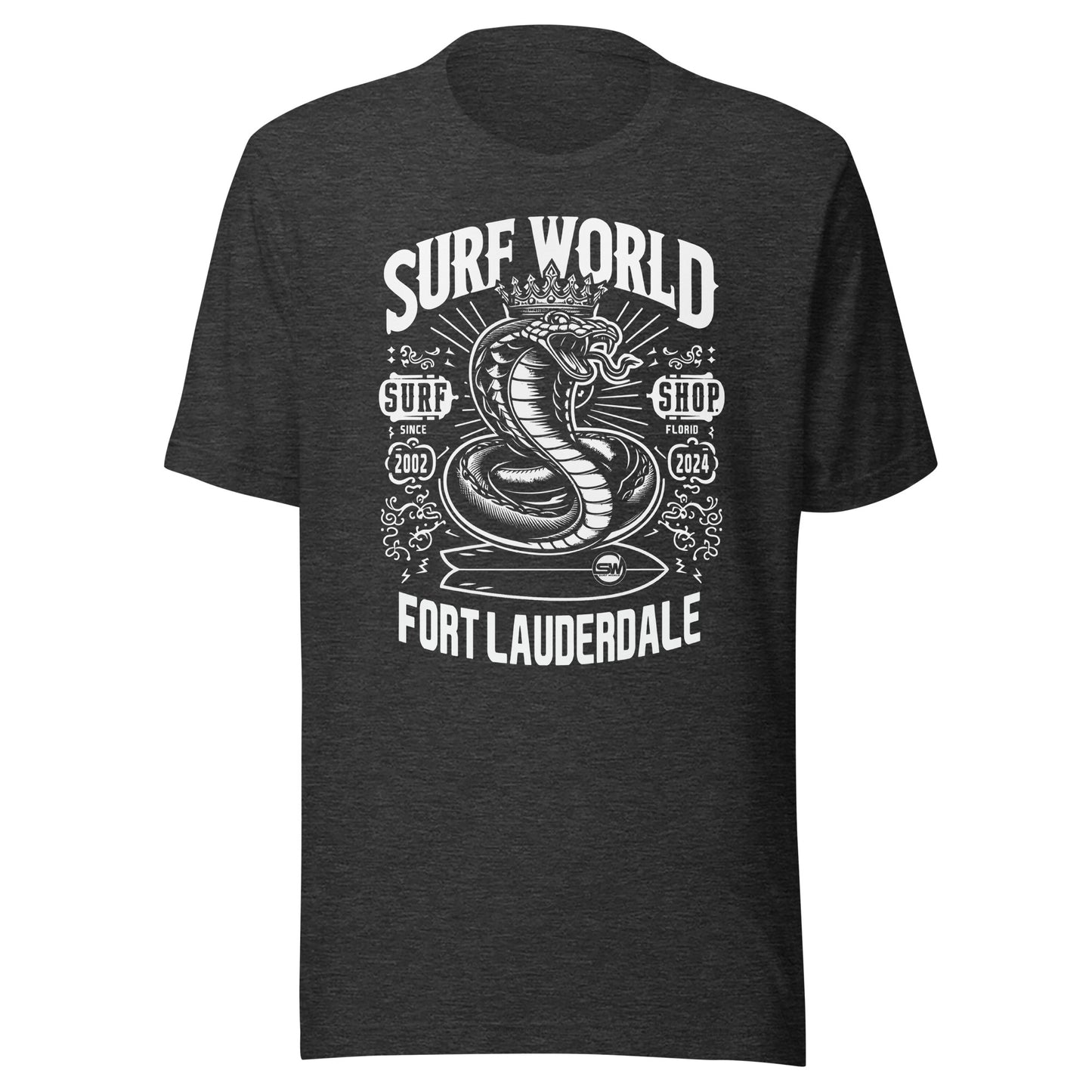 Surf World White Snake Cobra Men's Tee Shirt Mens T Shirt Dark Grey Heather